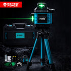 Poziomica laserowa 4D 16 linii krzyżowa 360 laser zestaw statyw + walizka zielony niwelator do glazury, płytek i prac