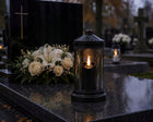 WKŁADY ELEKTRYCZNE DO ZNICZY CZARNE EFEKT PŁOMIENIA LED 12,5CM 6 SZTUK lampka na grób, oświetlenie nagrobka, ponad 75 h