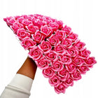 Róże mydlane flower box 50 sztuk główki z szypułką do bukietów dekoracji kwiaty z mydła, różyczki, ozdoba florystyczna