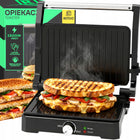 Opiekacz grill do kanapek panini toster rozkładany elektryczny duży 1500W nominalna czarny