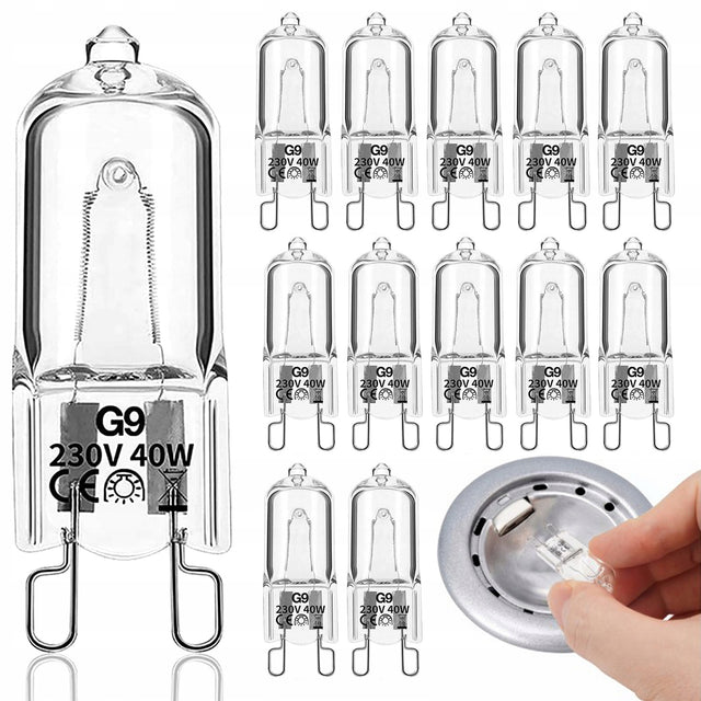 Żarówka żarnik halogen halogenowa G9 40W 230V 12 szt. Trustworthy8 kapsułka do lamp i opraw, ciepłe białe światło