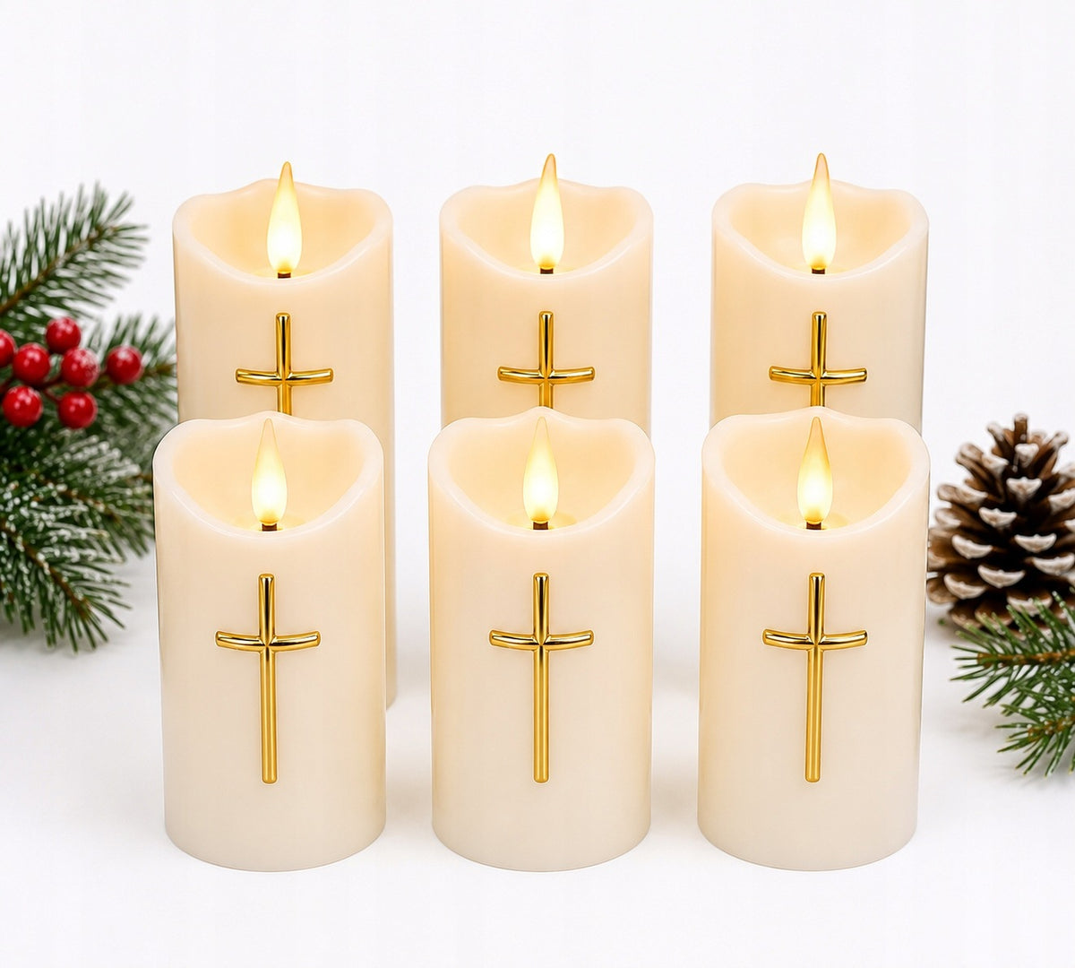 6 X ŚWIECZKA LED ELEKTRYCZNY WKŁAD DO ZNICZY ŚWIECA EFEKT PŁOMIENIA 7136 lampka nagrobna, cmentarna, 15 cm, ponad 75 h