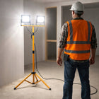 Zestaw Statyw Lampa Robocza Naświetlacz Budowlany 2x 100W LED + przewód do warsztatu garażu i pracy w terenie IP65