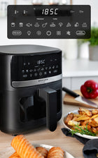 Frytkownica beztłuszczowa duża 5l AIR fryer frytownica mocna 1500W mozano czarny