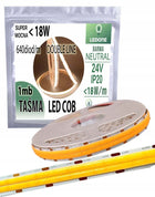 Taśma LED COB 24V mocna 18w/m 1800 lm/m neon linia double neutral 1m pasek świetlny do podświetlenia mebli, wnęk i