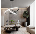 Lampa Wisząca LED Sufitowa Żyrandol 61cm 49W 3 Barwy Nowoczesna Czarna Ring oświetlenie do salonu i jadalni