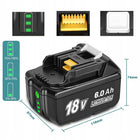 2x BATERIA DO MAKITA BATERIA 6Ah 18V BL1860 BL1860B+ ŁADOWARKA 14.4 -18V akumulator Li-Ion, zasilanie elektronarzędzi