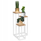 Kwietnik metalowy na kwiaty doniczki półki wysoki loft industrialny craft stojak na rośliny 3 donice 67 cm beżowo-biały