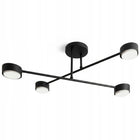 Nowoczesna Lampa Sufitowa Plafon Żyrandol Spot Czarny Matowy 4x Gx53 LED oprawa metalowa 4-punktowa do salonu i kuchni