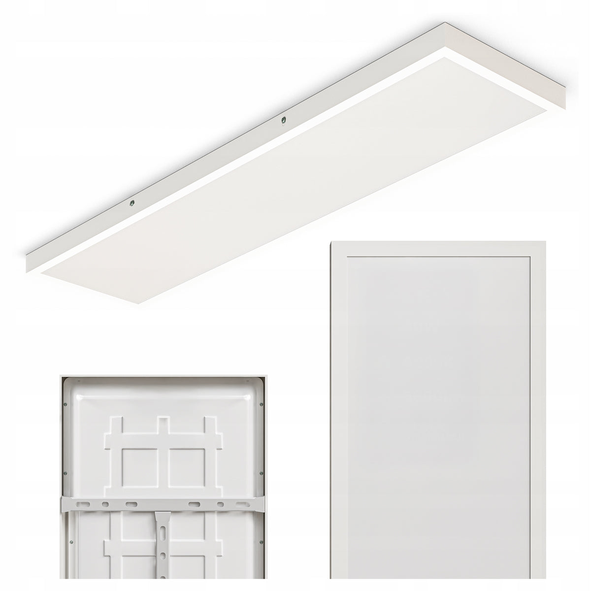 Panel LED Lampa Sufitowa Plafon Natynkowy Prostokąt 30 x 120 cm 5400lm 60W oprawa do biura i kuchni, neutralna barwa