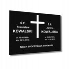 Tablica nagrobna nagrobkowa aluminium wzór 40X30 czarny MAT na grób 1-4 zm tabliczka cmentarna, oznaczenie miejsca