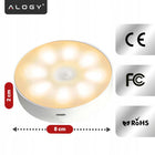 Lampka lampa LED czujnik ruchu zmierzchu nocna do szafy garderoby światło okrągłe oczko 3000K 80 lm zestaw 3 sztuki