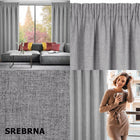 ZASŁONA GOTOWA JULA2 TAŚMA 140 X 270 CM LEN BEŻOWY STYL EKO RÓŻNE KOLORY panel okienny półzaciemniający, poliestrowy