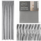 Gotowa Zasłona Velvet Zasłony na Taśmie Żabki 140x250 Welurowa Jasny Szary do salonu i sypialni, gładka tkanina