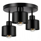 Lampa sufitowa wisząca żyrandol plafon okrągła 3X E27 LED czarna oprawa metalowa do salonu i jadalni, maks. 30 w na