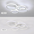 LAMPA SUFITOWA LED WISZĄCA BIAŁY ŻYRANDOL RING NOWOCZESNA SALONU 48W 6500K oświetlenie do wnętrz, 4 punkty światła
