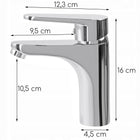 Bateria umywalkowa chrom mat stojąca niska kran do umywalki łazienki do WC dwuuchwytowa ze stałą wylewką