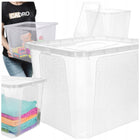 Pojemnik plastikowy z pokrywą duży zamykany organizer zabawki box 30l pudełko do przechowywania, bezbarwne, uniwersalne