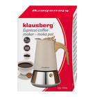 Kawiarka Klausberg KB-7994 4 filiżanki Moka Indukcja Gaz Stal Premium zaparzacz do kawy 200 ml, kafetiera beżowa