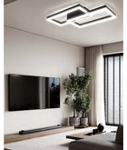 Lampa Sufitowa LED Wisząca Nowoczesna Żyrandol Plafon 48W Biała Neutralna do salonu i jadalni, aluminiowa, 2 punkty
