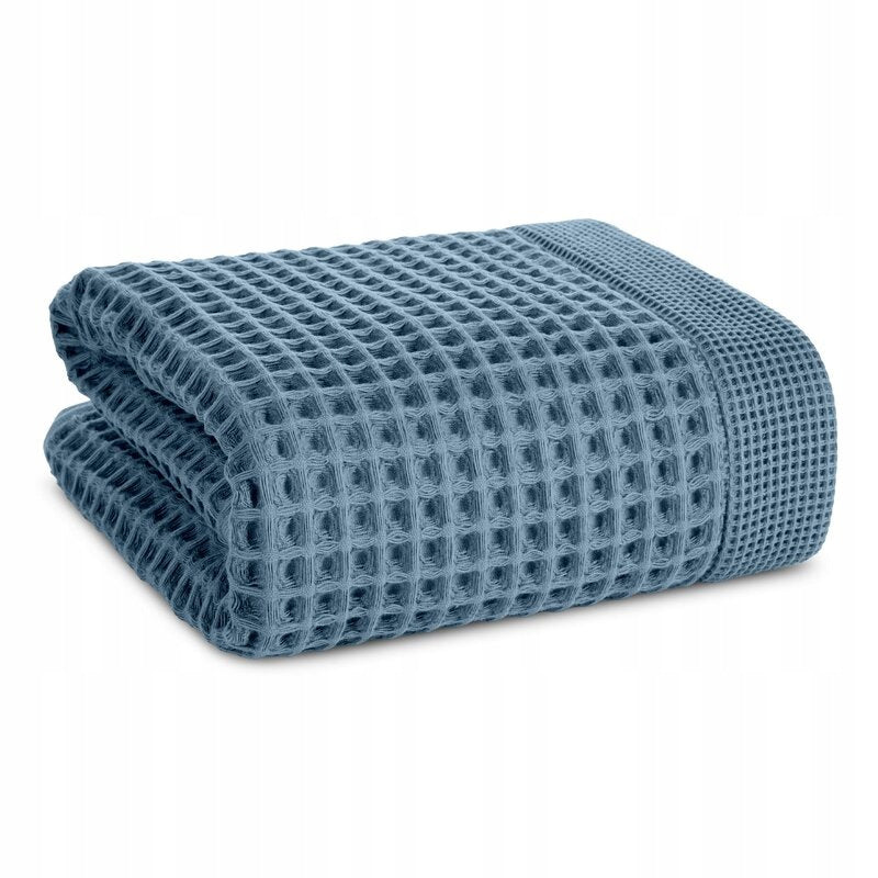 Ręcznik Bawełniany Waflowa Struktura Eurofirany Melo 50x90 Granat szybkoschnący do łazienki, 300-400 GSM, tekstylia