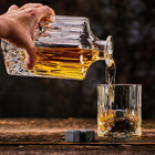 ZESTAW WHISKY DLA MĘŻCZYZN SZKLANKI KARAFKA WHISKY KAMIENIE ETUI PREZENT do bourbonu i degustacji, pojemność 300 ml