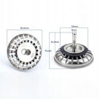 2 szt. Sitko do zlewozmywaka zlewu korek syfon srebrny automatyczny metalowy filtr odpływowy 81 mm, koszyczek kuchenny