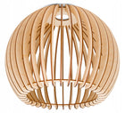 Lampa wisząca zwis żyrandol sufitowa LOFT klosz XL kula 36 Drewno na 1x e27 oprawa do salonu jadalni kuchni, jasny