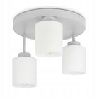 Lampa Sufitowa Żyrandol Plafon Szara Cementowa 3xSzklane Klosze Urban Gray oprawa wisząca E27, metalowa, do salonu i