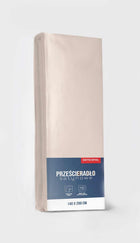 Prześcieradło mikrosatyna z gumką 140x200 beżowe poliestrowe, na materac do 25 cm, certyfikat oeko-tex Standard 100