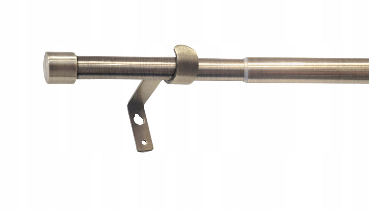 Karnisz teleskopowy regulowany karnisz pojedynczy metalowy 120-230CM antyk drążek do firan i zasłon, złoty, średnica
