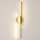 Kinkiet LED lampa ścienna złota nowoczesna do salonu korytarza 24W 4500K 60cm oprawa aluminiowa 2 punkty świetlne