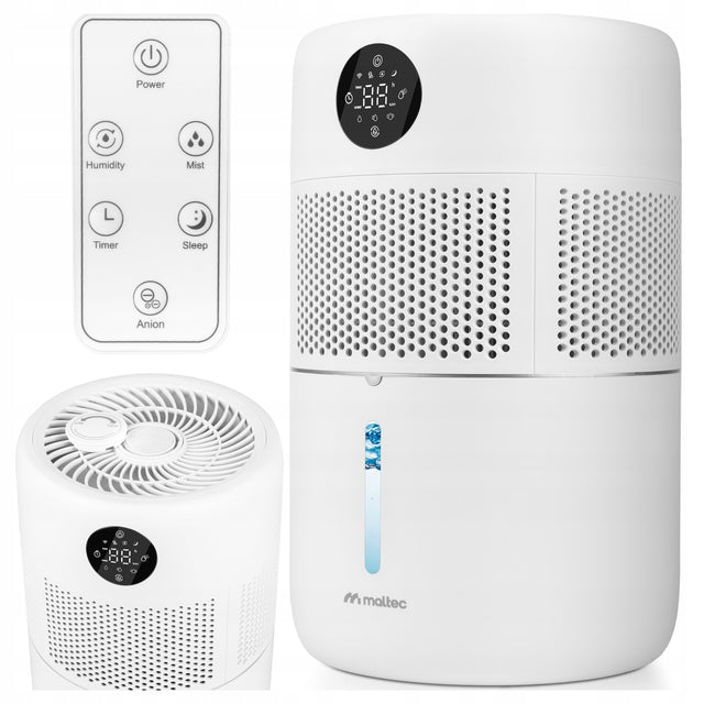 Nawilżacz powietrza ewaporacyjny jonizator aromaterapia dyfuzor pilot timer higrostat, auto wyłączanie, zbiornik 4,5 l, wydajność 400 ml/h