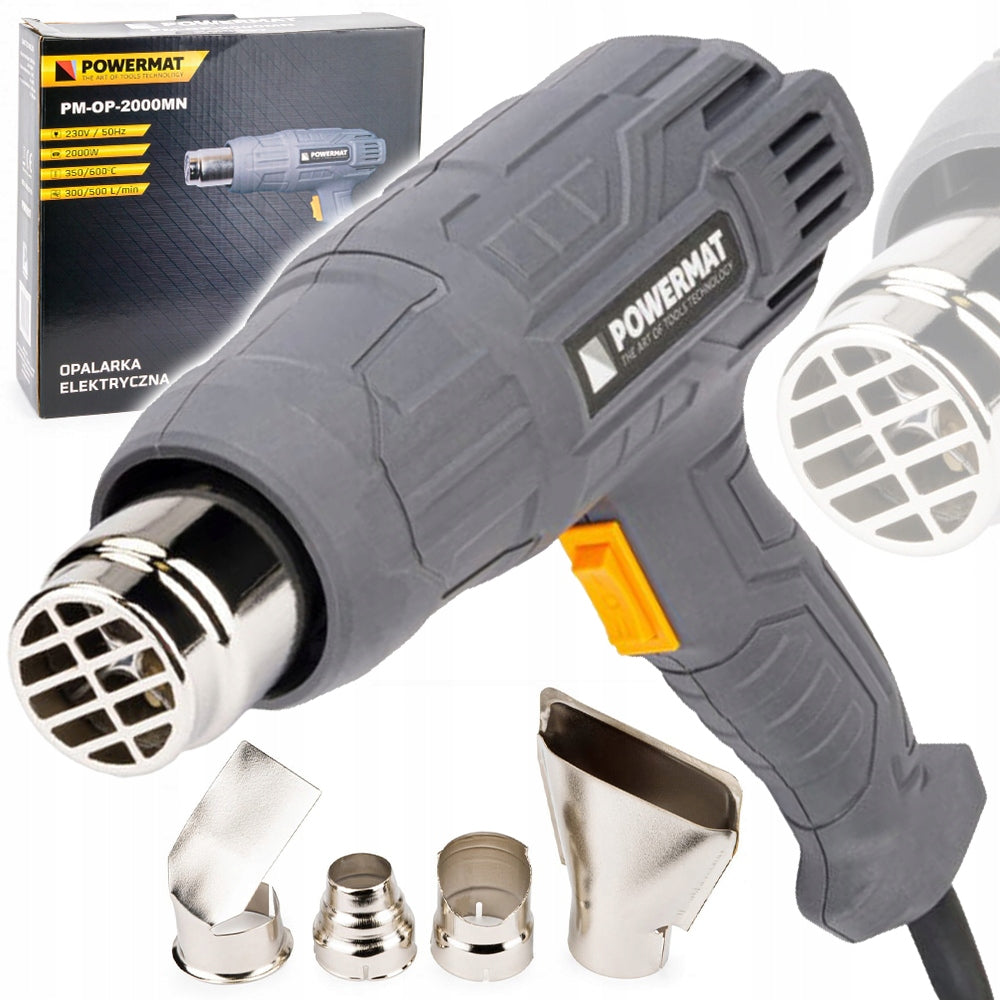 OPALARKA ELEKTRYCZNA Z REGULACJĄ 2 BIEGI 4xDYSZE MOCNA 600C 2000W 350/600C dmuchawa gorącego powietrza, do usuwania