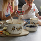 Garnek emaliowany Emalia Pleszew Złota Kurka 22 cm 6L beżowy indukcja naczynie kuchenne do gotowania zup, sosów i potraw