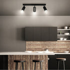 Lampa sufitowa kinkiet spot oprawa halogenowa natynkowa 3x GU10 plafon okrągły czarny trzy źródła światła do salonu i