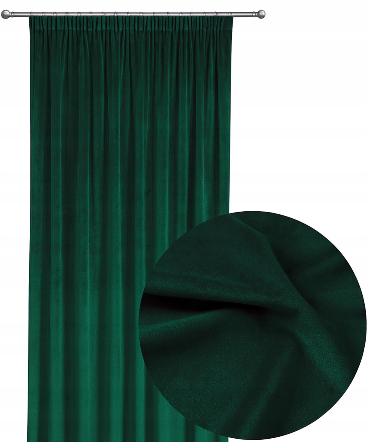 GOTOWA ZASŁONA WELUROWA 140X250 WELUR MODNE ZASŁONY VELVET KOLOR ZIELONY zaciemniająca gładka do salonu i sypialni, na