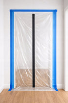 Kurtyna przeciwpyłowa do drzwi budowlana 220x120cm gruba zamek błyskawiczny foliowa osłona remontowa, przegroda