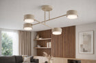 Nowoczesna Lampa Sufitowa Plafon Żyrandol Spot Halogenowa Ecru Gx53 oprawa wisząca metalowa 4-punktowa do salonu i