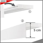 Karnisz Podwójny z Maskownicą Szyna Sufitowa PCV Biała 300cm z Osłoną 5cm prowadnica do firan i zasłon, dwutorowa z