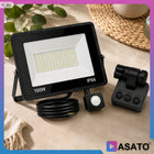Halogen LED 100W Lampa Naświetlacz z Czujnikiem Ruchu Zmierzchu Zewnętrzny reflektor ogrodowy IP66 5000 K 6500 lm białe