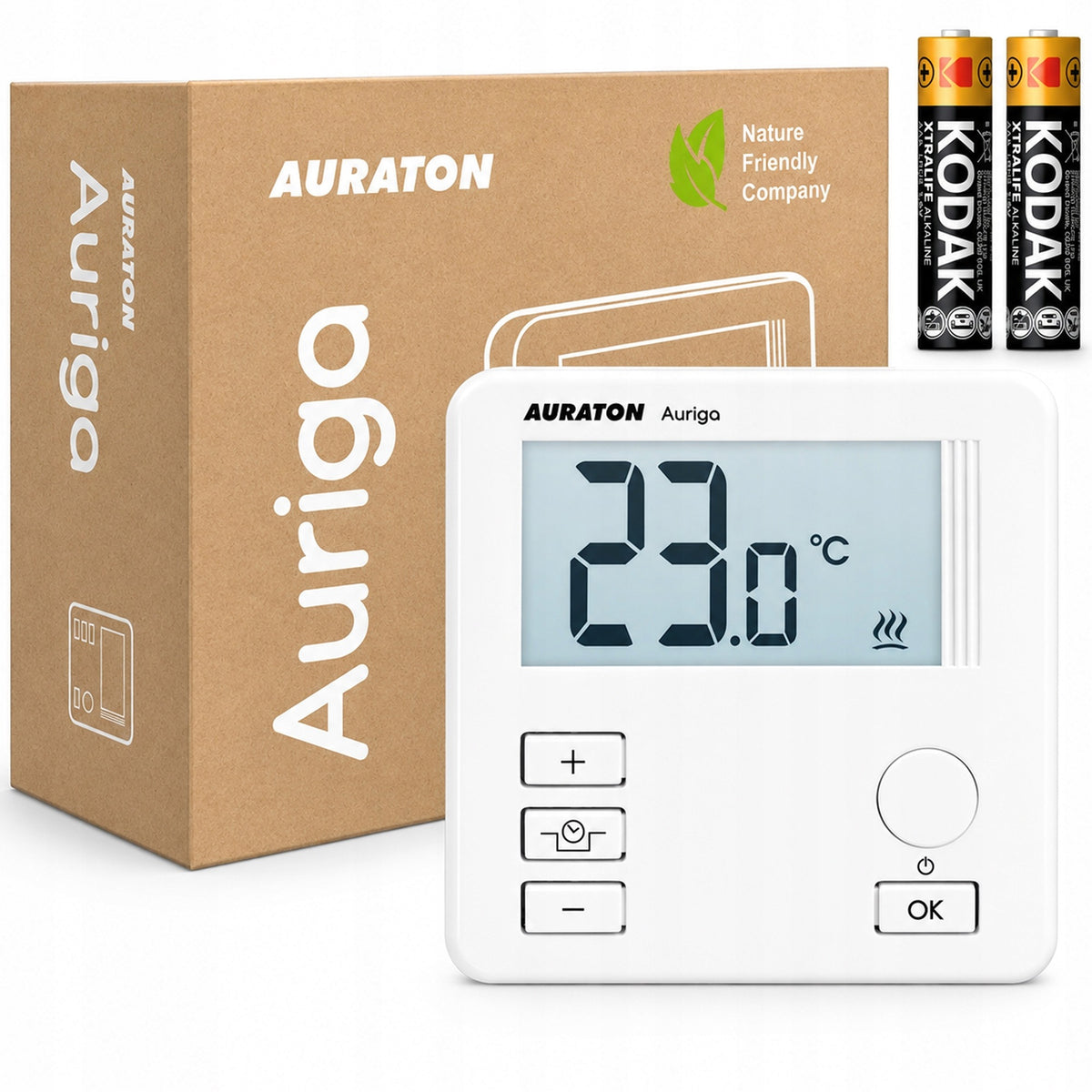 Przewodowy sterownik pieca regulator temperatury termostat pokojowy auraton do instalacji grzewczej, kontrola ciepła