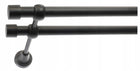 Karnisz czarny podwójny 160 cm fi 19+19 mm karnisze metalowe modern drążek okienny do firan i zasłon, styl loftowy