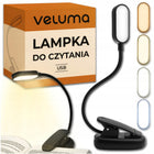 Lampka do Czytania Książek LED USB Przenośna Mocowanie Klips Nocna 4w1 30cm biurkowa do nauki, akumulatorowa