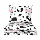 Pościel 140x200 +1 Poszewka 70x80 Komplet Pościeli happy COW krówka krowa biała bielizna sypialniana, na kołdrę i