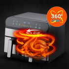 Frytkownica beztłuszczowa dwukomorowa AIR fryer voksar G11 2400W +przepisy srebrny/szary