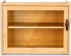Chlebak drewniany pojemnik na chleb pieczywo duży 37x29x20 CM bambusowy skrzynka do przechowywania bułek, prostokątna