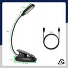 LAMPKA DO CZYTANIA KSIĄŻEK LED NOCNA BIURKOWA BEZPRZEWODOWA USB Z KLIPSEM akumulatorowa 26 cm czarna do łóżka i podróży
