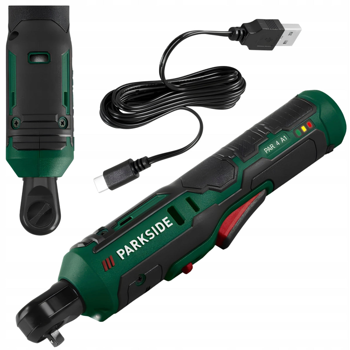 Grzechotka Akumulatorowa Zakrętarka parkside PAR 4 A1 1/4" 13,5Nm 4V +Aku klucz nasadowy do montażu śrub M8, 220