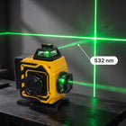 Poziomica laserowa płaszczyznowa laser krzyżowy 360 4D 16 linii PRO zielony niwelator do glazury, remontu i montażu